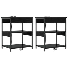 Nachttisch 2 pcs Schwarze Eiche Holzwerkstoff