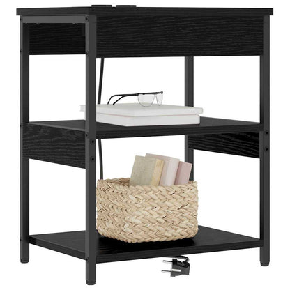 Nachttisch 2 pcs Schwarze Eiche Holzwerkstoff