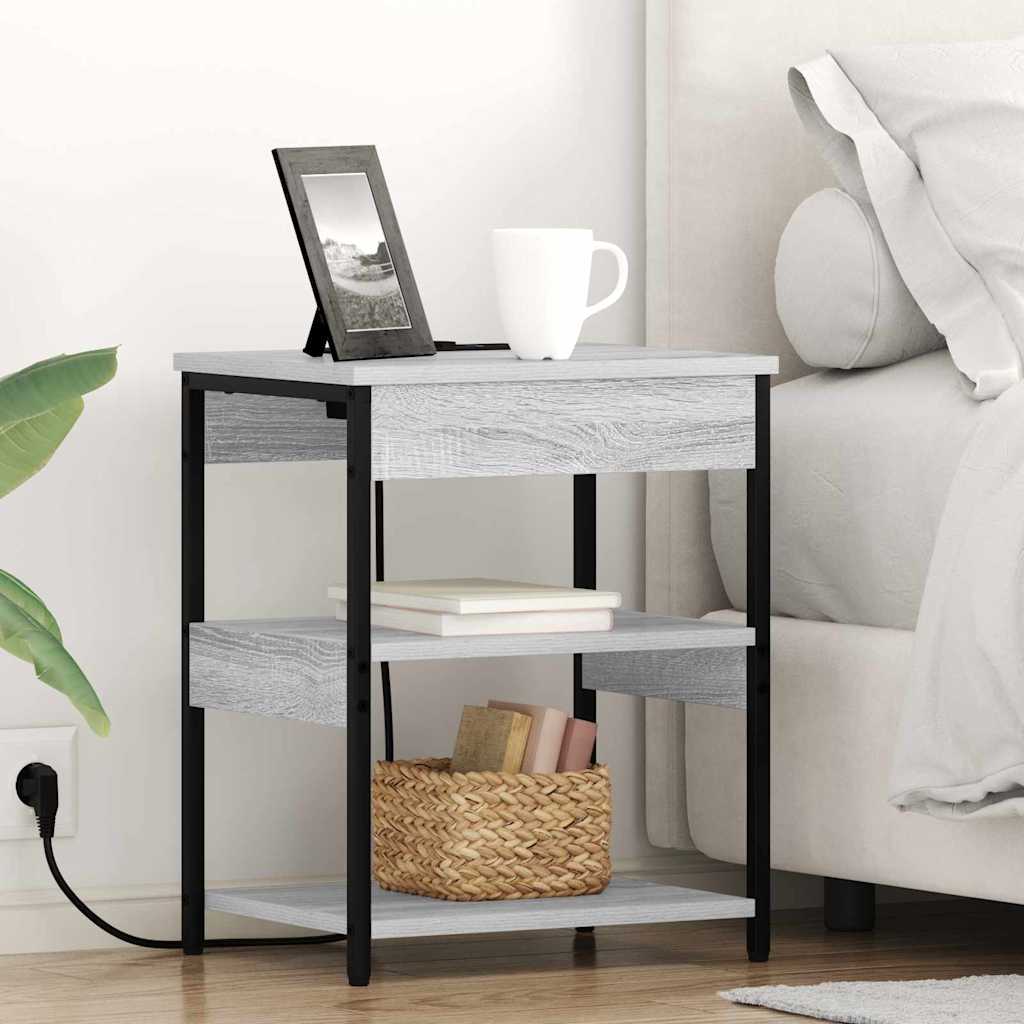 Nachttisch 2 pcs Grau Sonoma Holzwerkstoff