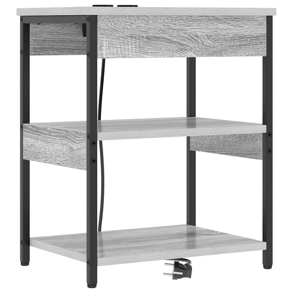 Nachttisch 2 pcs Grau Sonoma Holzwerkstoff
