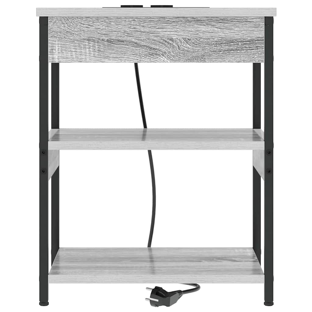 Nachttisch 2 pcs Grau Sonoma Holzwerkstoff