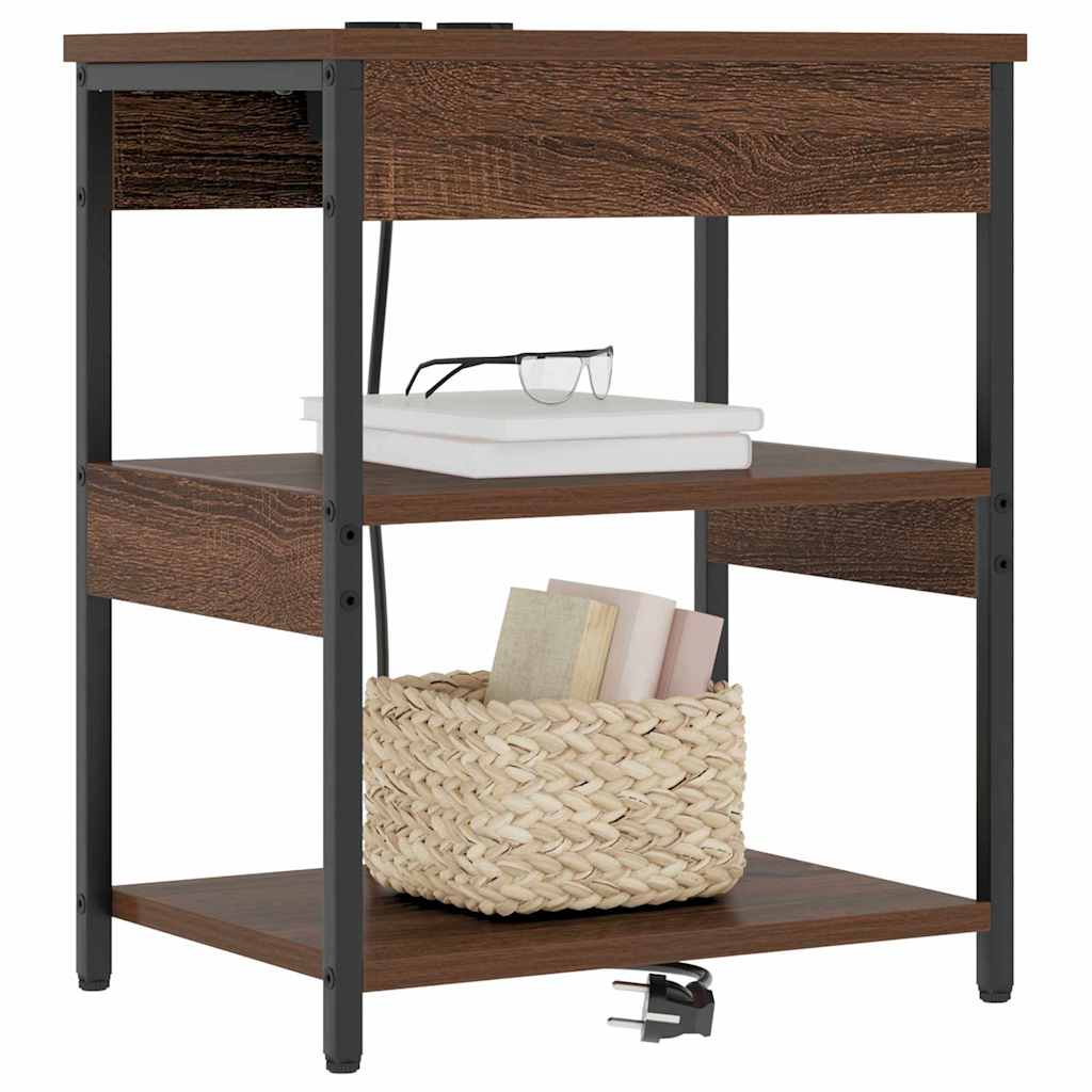 Nachttisch 2 pcs Braune Eiche Holzwerkstoff