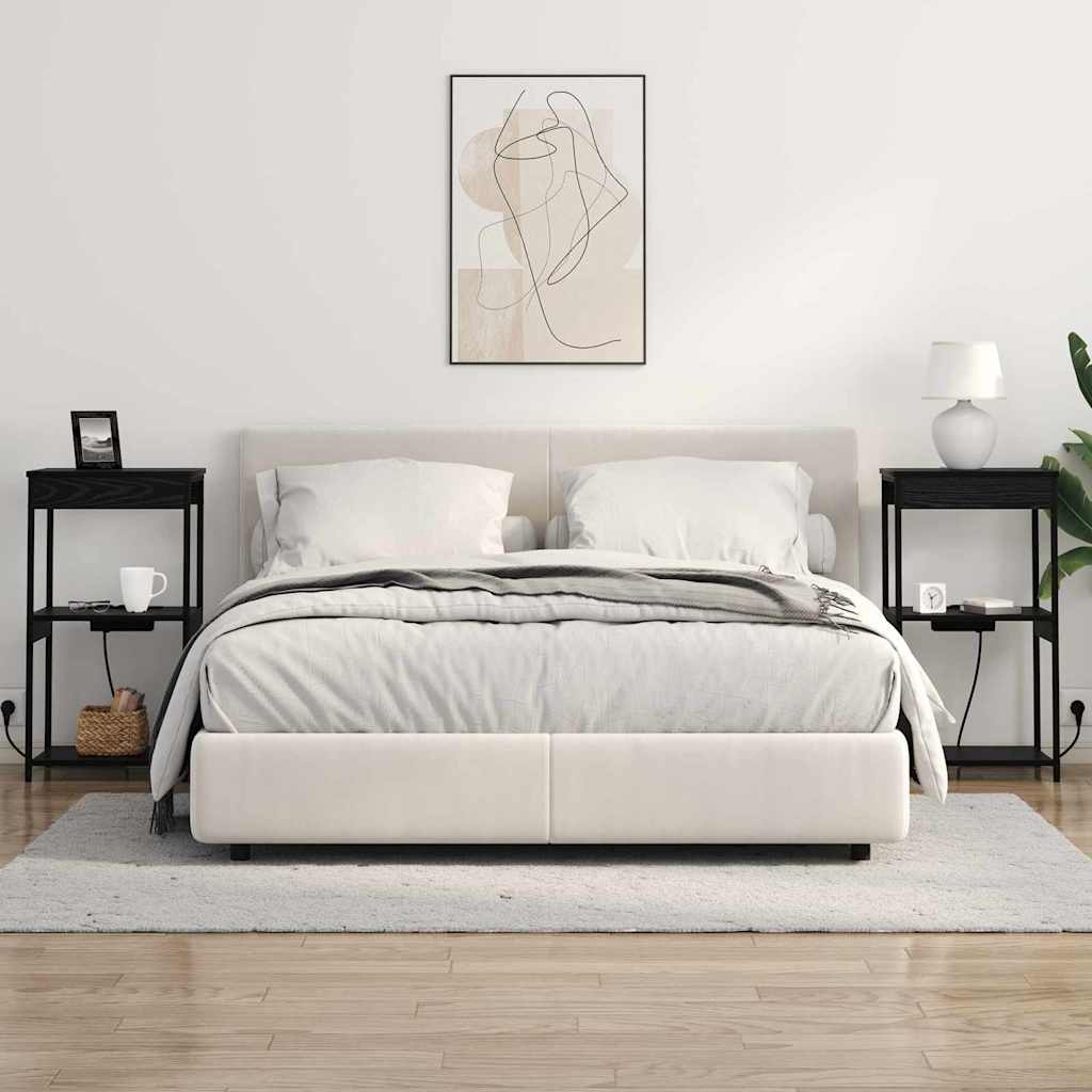 Nachttisch mit Ladestation Schwarze Eiche Holzwerkstoff