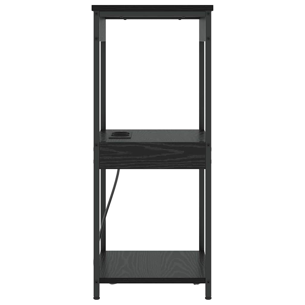 Nachttisch mit Ladestation Schwarze Eiche Holzwerkstoff