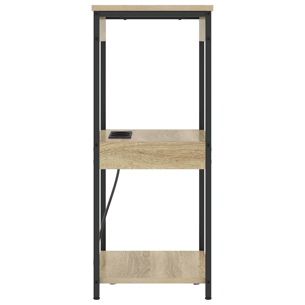 Nachttisch mit Ladestation mit Regal Sonoma Eiche Holzwerkstoff