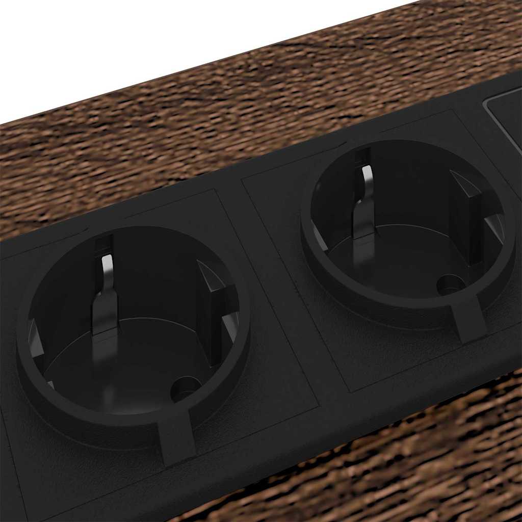 Nachttisch mit Ladestation mit Regal Braune Eiche Holzwerkstoff