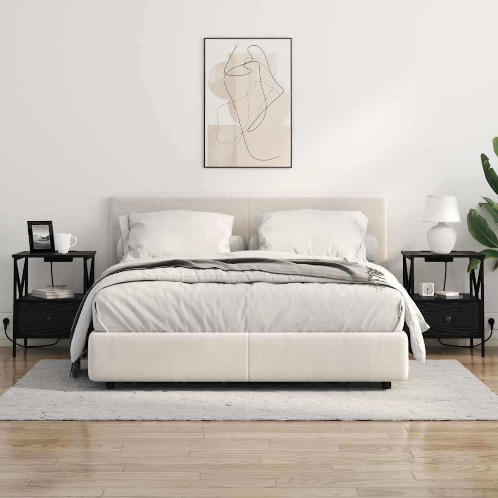 Nachttisch Schwarz Eichen-Optik 41,5 x 40,5 x 55 cm