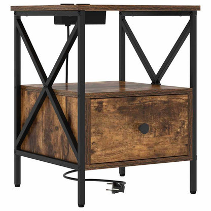 Nachttisch Räuchereiche 41,5 x 40,5 x 55 cm Holzwerkstoff