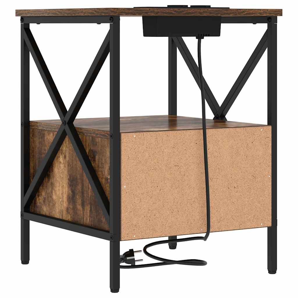 Nachttisch Räuchereiche 41,5 x 40,5 x 55 cm Holzwerkstoff