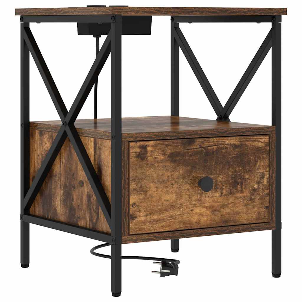 Nachttisch Räuchereiche 41,5 x 40,5 x 55 cm Holzwerkstoff