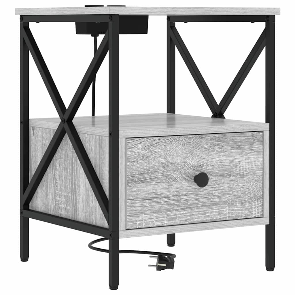 Nachttisch Grau Sonoma 41,5 x 40,5 x 55 cm Holzwerkstoff