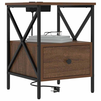 Nachttisch Braun Eichen-Optik 41,5 x 40,5 x 55 cm Holzwerkstoff