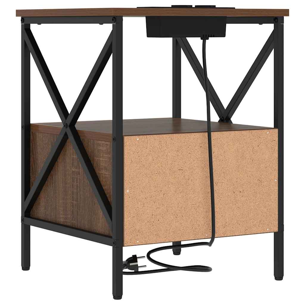 Nachttisch Braun Eichen-Optik 41,5 x 40,5 x 55 cm Holzwerkstoff