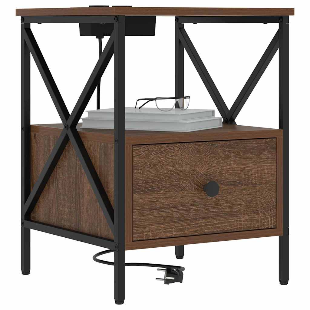 Nachttisch Braun Eichen-Optik 41,5 x 40,5 x 55 cm Holzwerkstoff