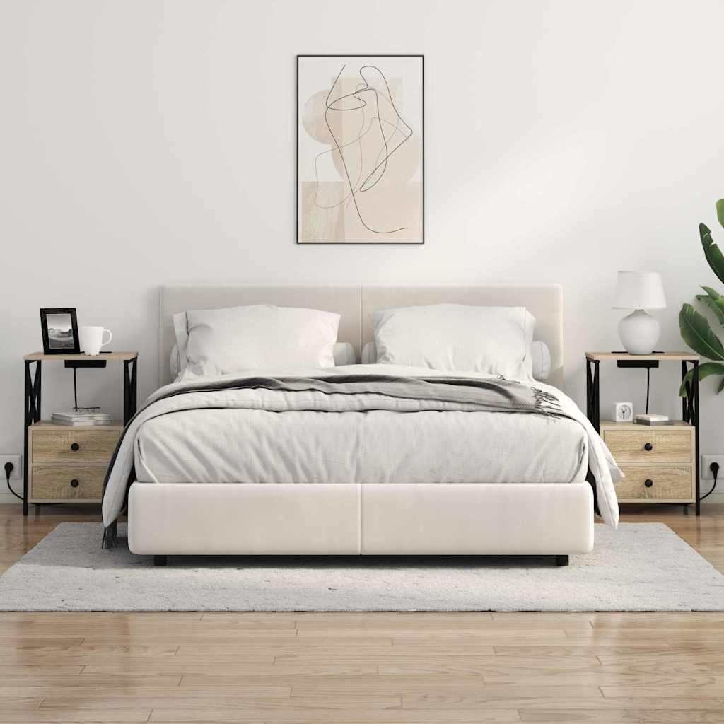 Nachttisch mit Ladestation Sonoma-Eiche Holzwerkstoff