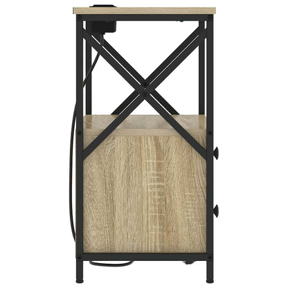 Nachttisch mit Ladestation Sonoma-Eiche Holzwerkstoff