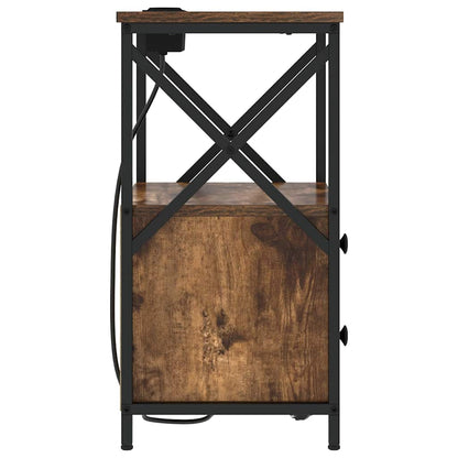 Nachttisch mit Ladestation Räuchereiche Holzwerkstoff