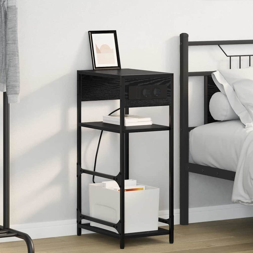 Nachttisch Schwarze Eiche 40 x 27 x 76 cm Holzwerkstoff