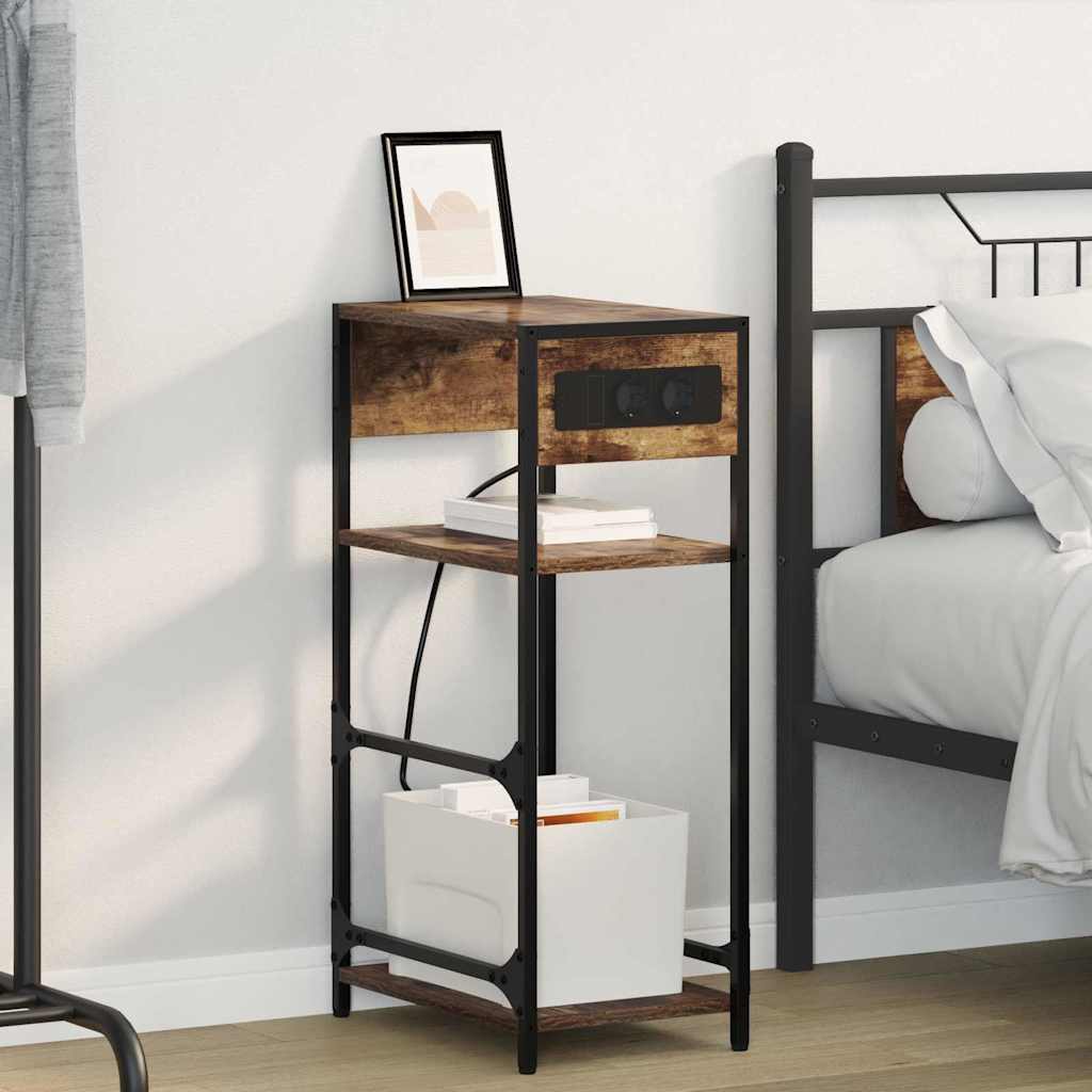 Nachttisch Räuchereiche 40 x 27 x 76 cm Holzwerkstoff