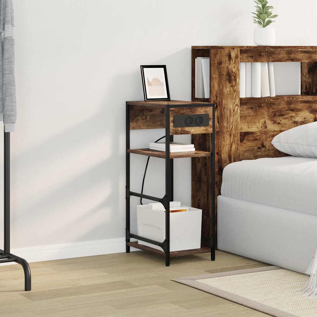 Nachttisch Räuchereiche 40 x 27 x 76 cm Holzwerkstoff