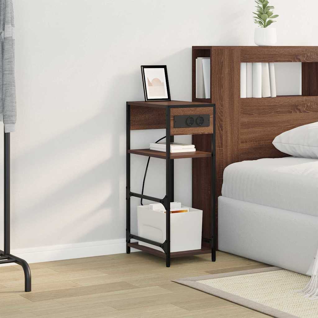 Nachttisch Braune Eiche 40 x 27 x 76 cm Holzwerkstoff