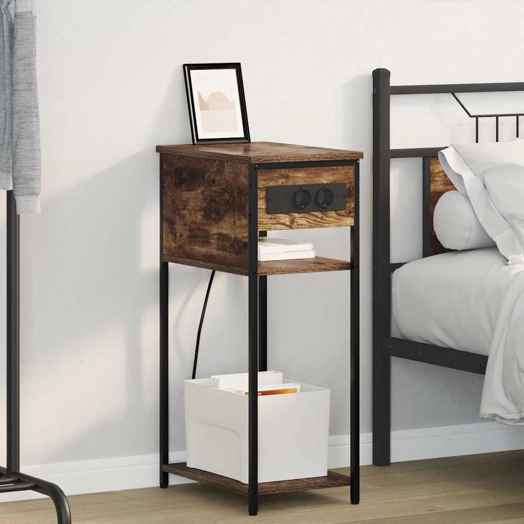 Nachttisch Räuchereiche 41 x 28 x 76 cm Holzwerkstoff