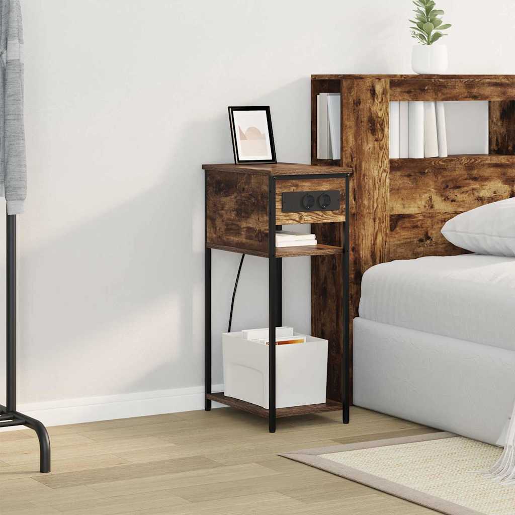 Nachttisch Räuchereiche 41 x 28 x 76 cm Holzwerkstoff