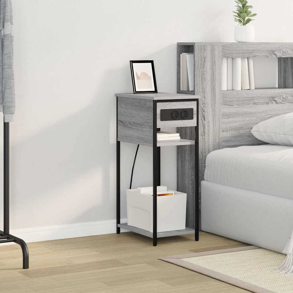 Nachttisch Grau Sonoma 41 x 28 x 76 cm Holzwerkstoff
