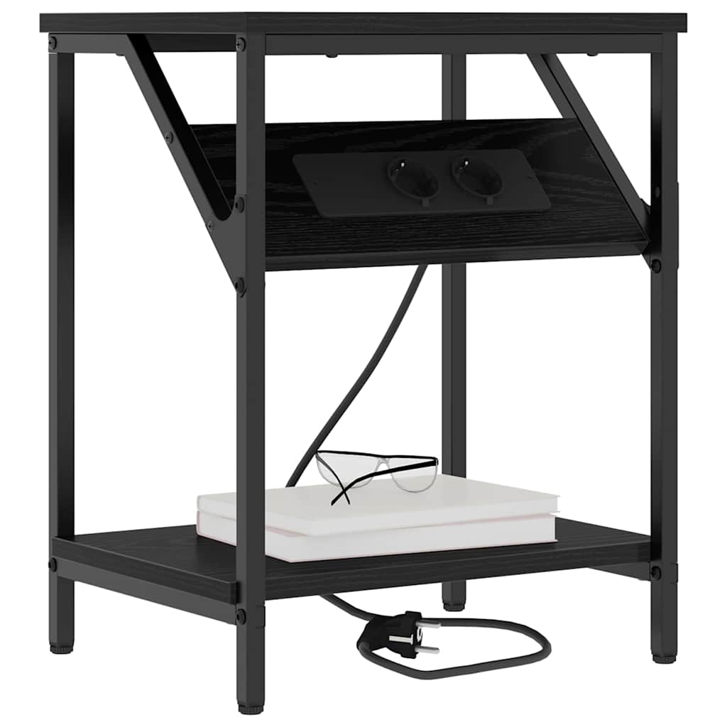 Nachttisch 2 pcs Schwarze Eiche 38 x 30 x 48 cm Holzwerkstoff