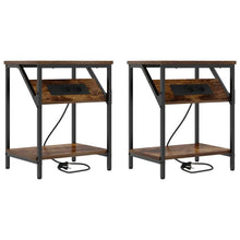 Nachttisch 2 pcs Räuchereiche 38 x 30 x 48 cm Holzwerkstoff