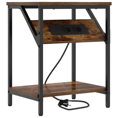 Nachttisch 2 pcs Räuchereiche 38 x 30 x 48 cm Holzwerkstoff