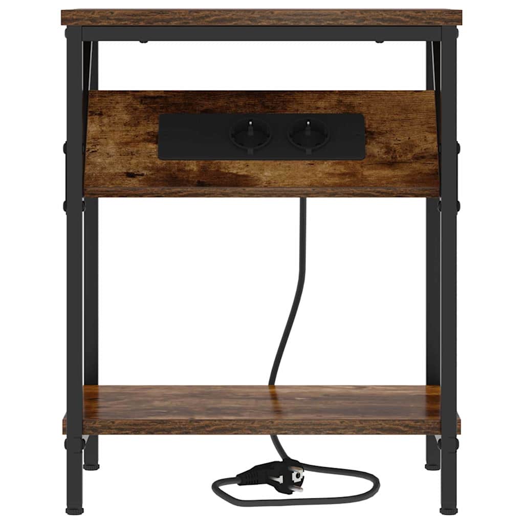 Nachttisch 2 pcs Räuchereiche 38 x 30 x 48 cm Holzwerkstoff