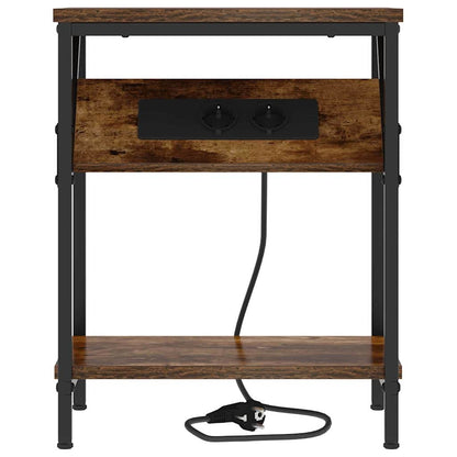 Nachttisch 2 pcs Räuchereiche 38 x 30 x 48 cm Holzwerkstoff