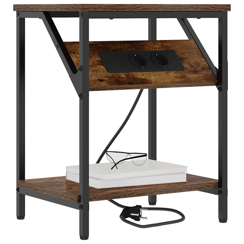 Nachttisch 2 pcs Räuchereiche 38 x 30 x 48 cm Holzwerkstoff