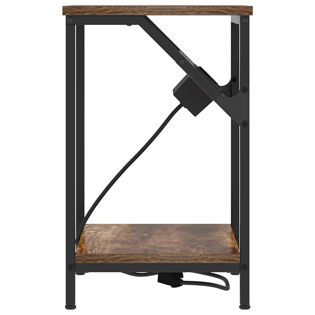 Nachttisch 2 pcs Räuchereiche 38 x 30 x 48 cm Holzwerkstoff