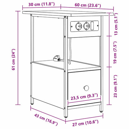 Nachttisch Sonoma Eiche 60 x 30 x 61 cm Holzwerkstoff