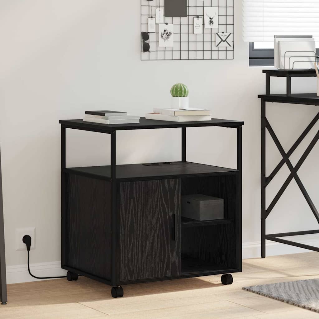 Büroschrank mit Lademöglichkeit Schwarze Eiche 61 x 46 x 67 cm