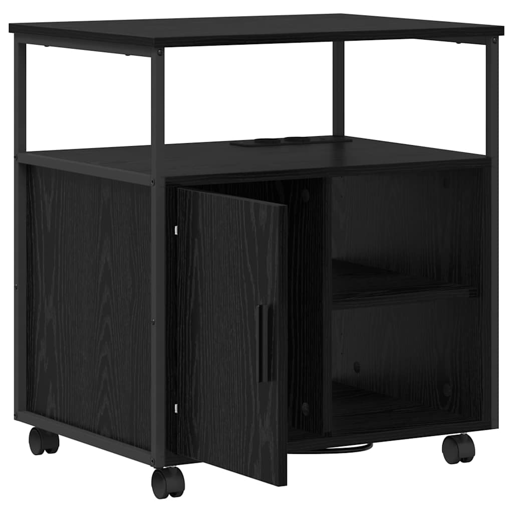 Büroschrank mit Lademöglichkeit Schwarze Eiche 61 x 46 x 67 cm