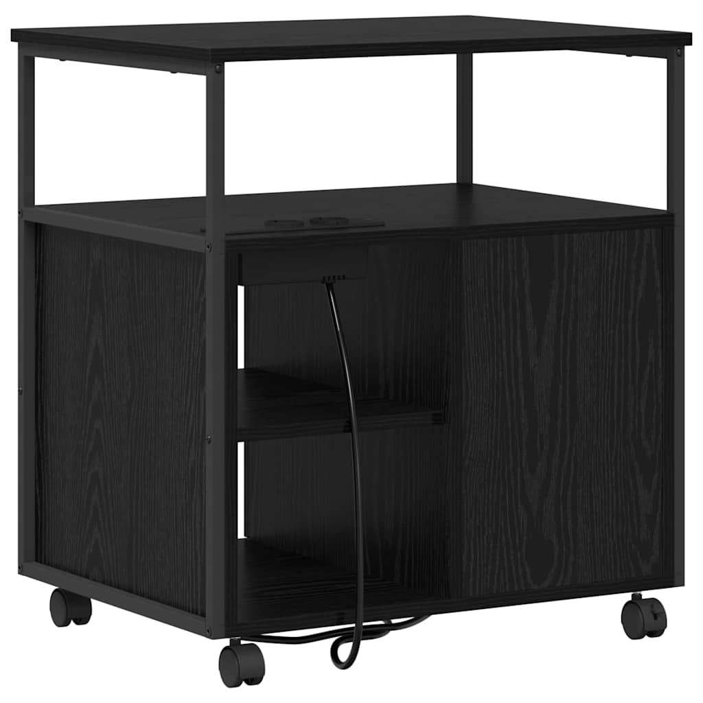 Büroschrank mit Lademöglichkeit Schwarze Eiche 61 x 46 x 67 cm
