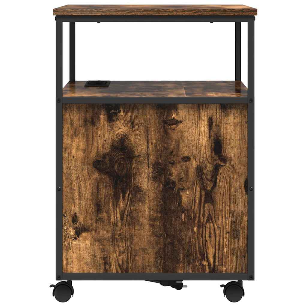 Büroschrank mit Lademöglichkeit Räuchereiche 61 x 46 x 67 cm