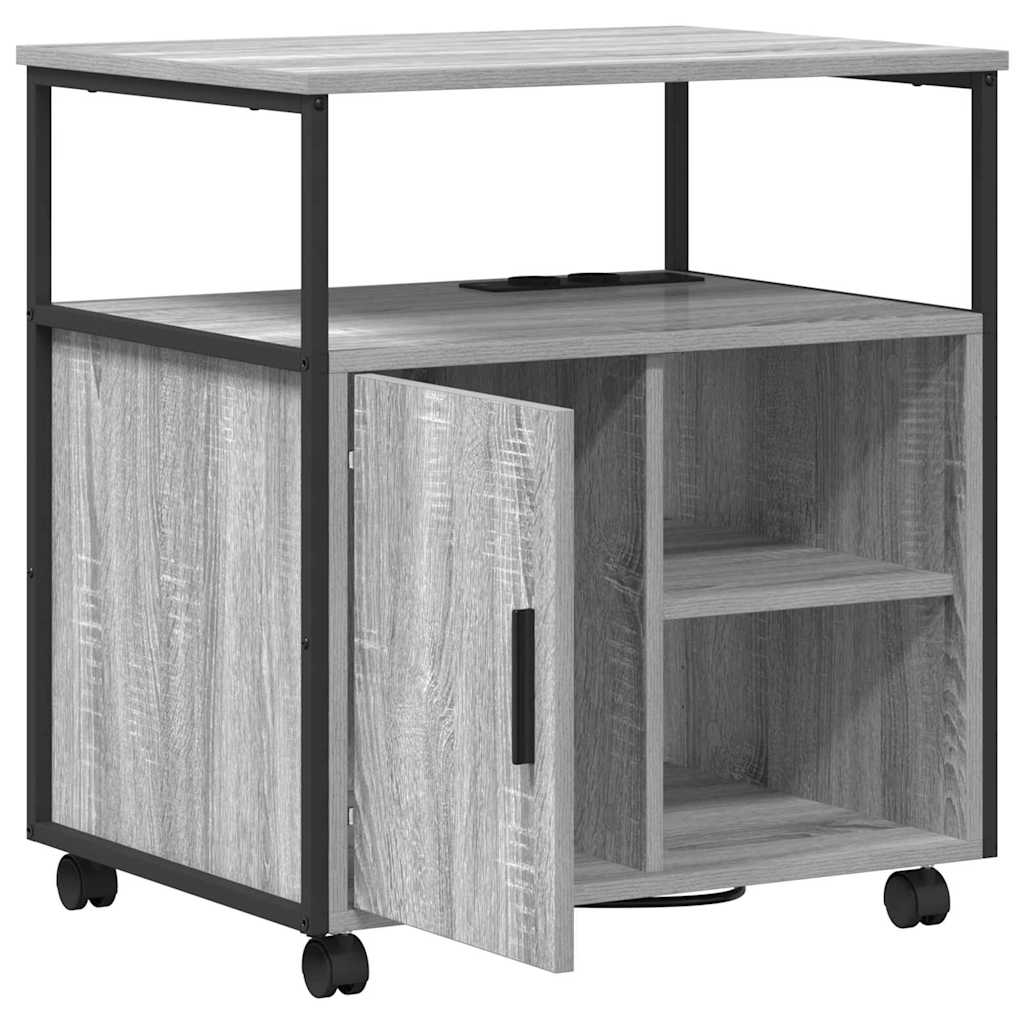 Büroschrank mit Lademöglichkeit Grau Sonoma 61 x 46 x 67 cm