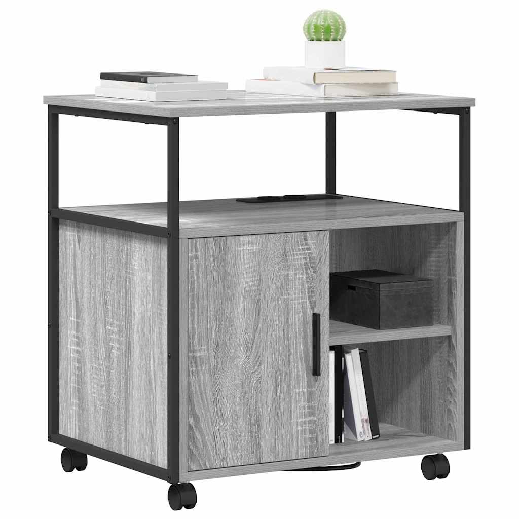 Büroschrank mit Lademöglichkeit Grau Sonoma 61 x 46 x 67 cm