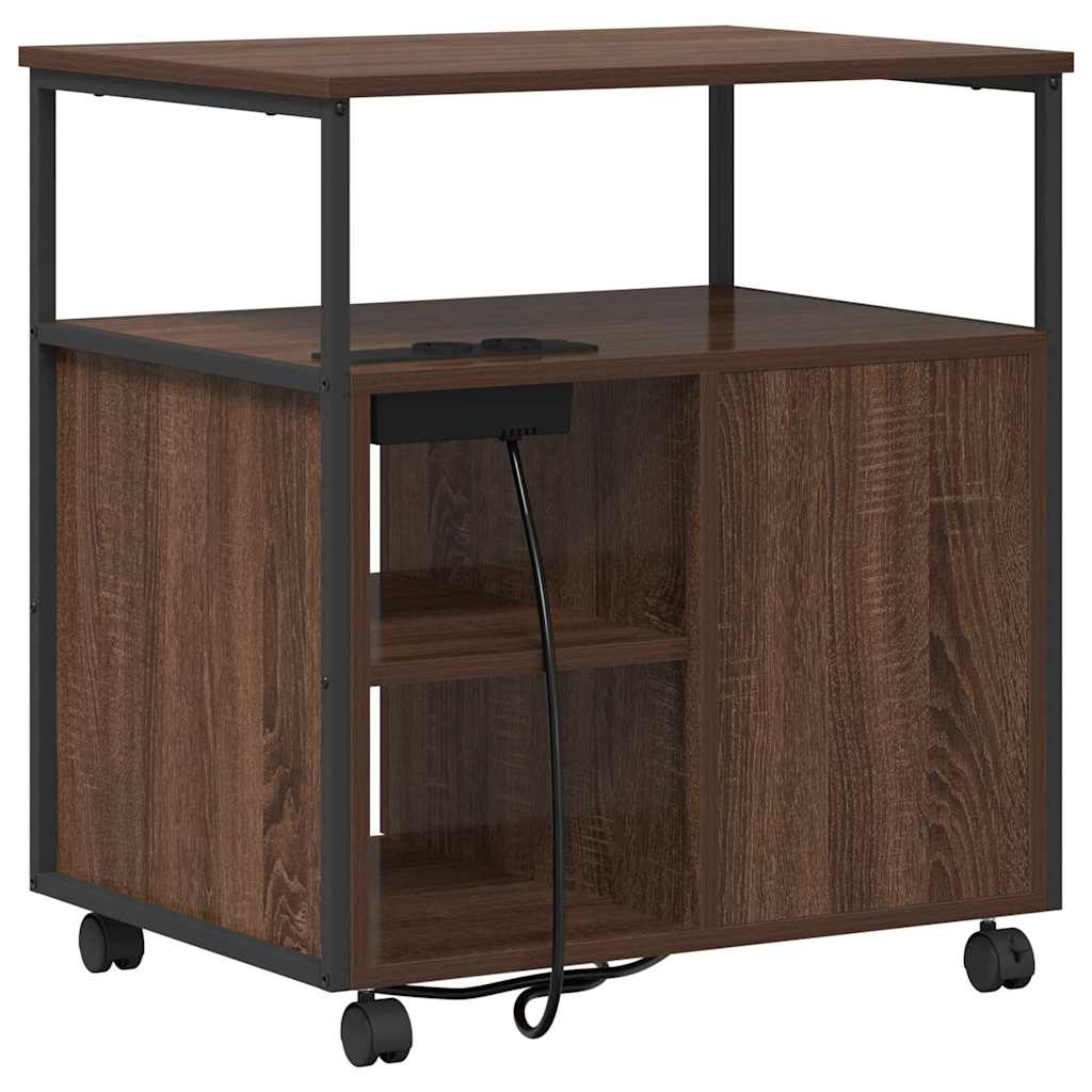 Büroschrank mit Lademöglichkeit Braune Eiche 61 x 46 x 67 cm