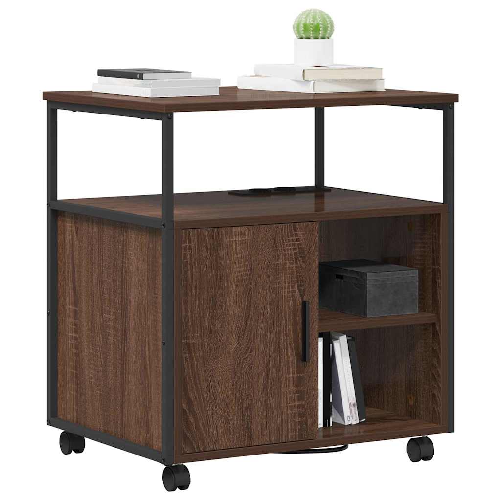 Büroschrank mit Lademöglichkeit Braune Eiche 61 x 46 x 67 cm