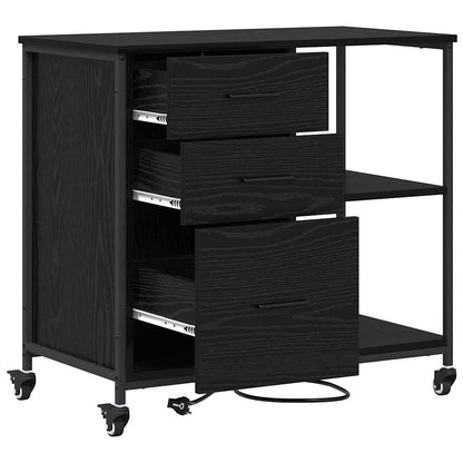 Büroschrank Schwarze Eiche 76 x 41 x 72 cm Holzwerkstoff