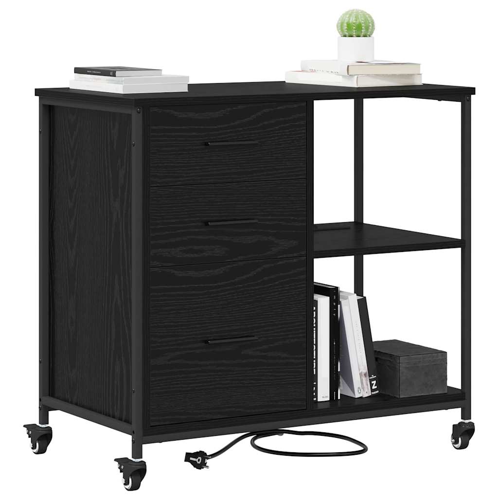 Büroschrank Schwarze Eiche 76 x 41 x 72 cm Holzwerkstoff