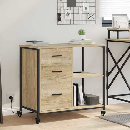 Büroschrank mit Rad Sonoma Eiche 76 x 41 x 72 cm Holzwerkstoff
