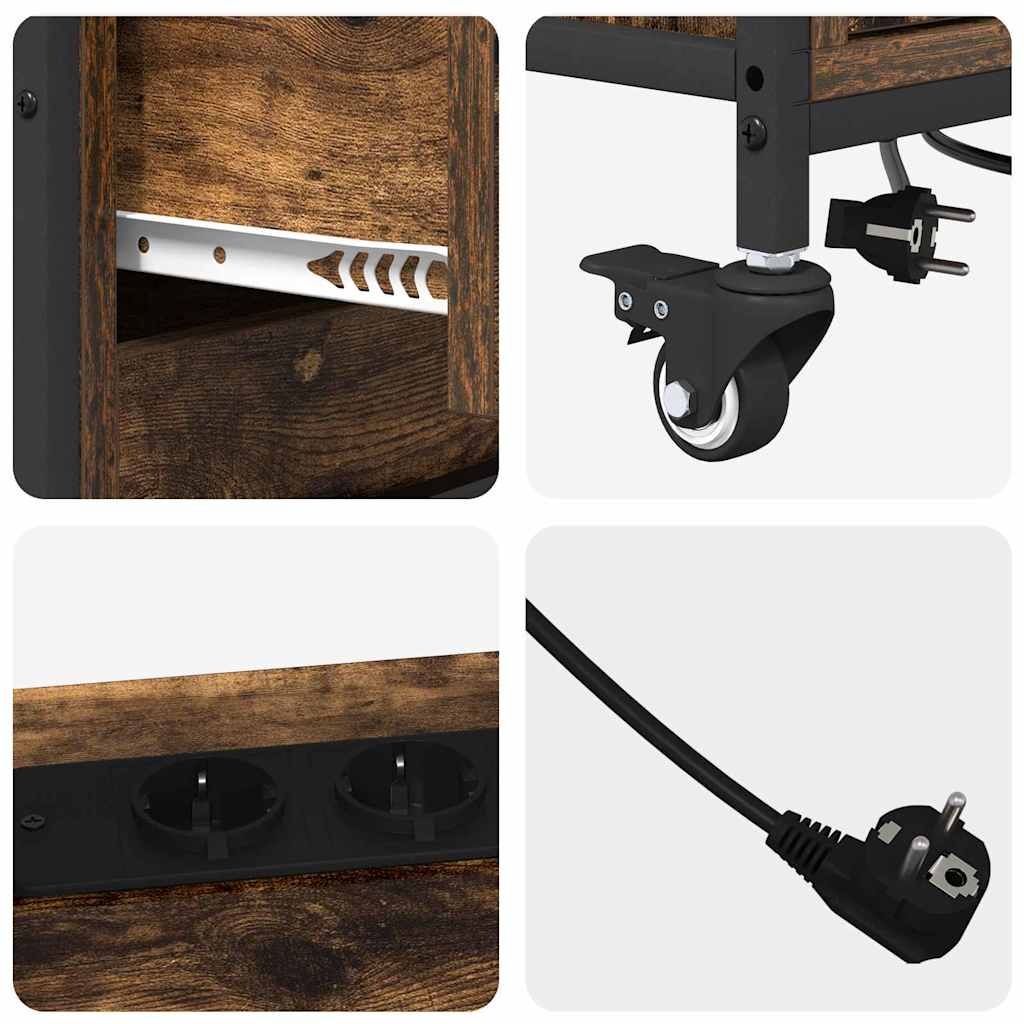 Büroschrank mit Rad Räuchereiche 76 x 41 x 72 cm Holzwerkstoff