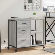 Büroschrank mit Rad Grau Sonoma 76 x 41 x 72 cm Holzwerkstoff