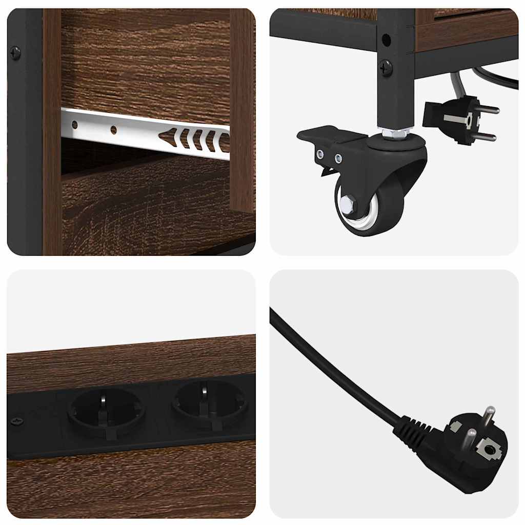 Büroschrank mit Rad Braune Eiche 76 x 41 x 72 cm Holzwerkstoff